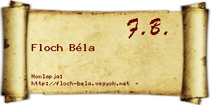 Floch Béla névjegykártya